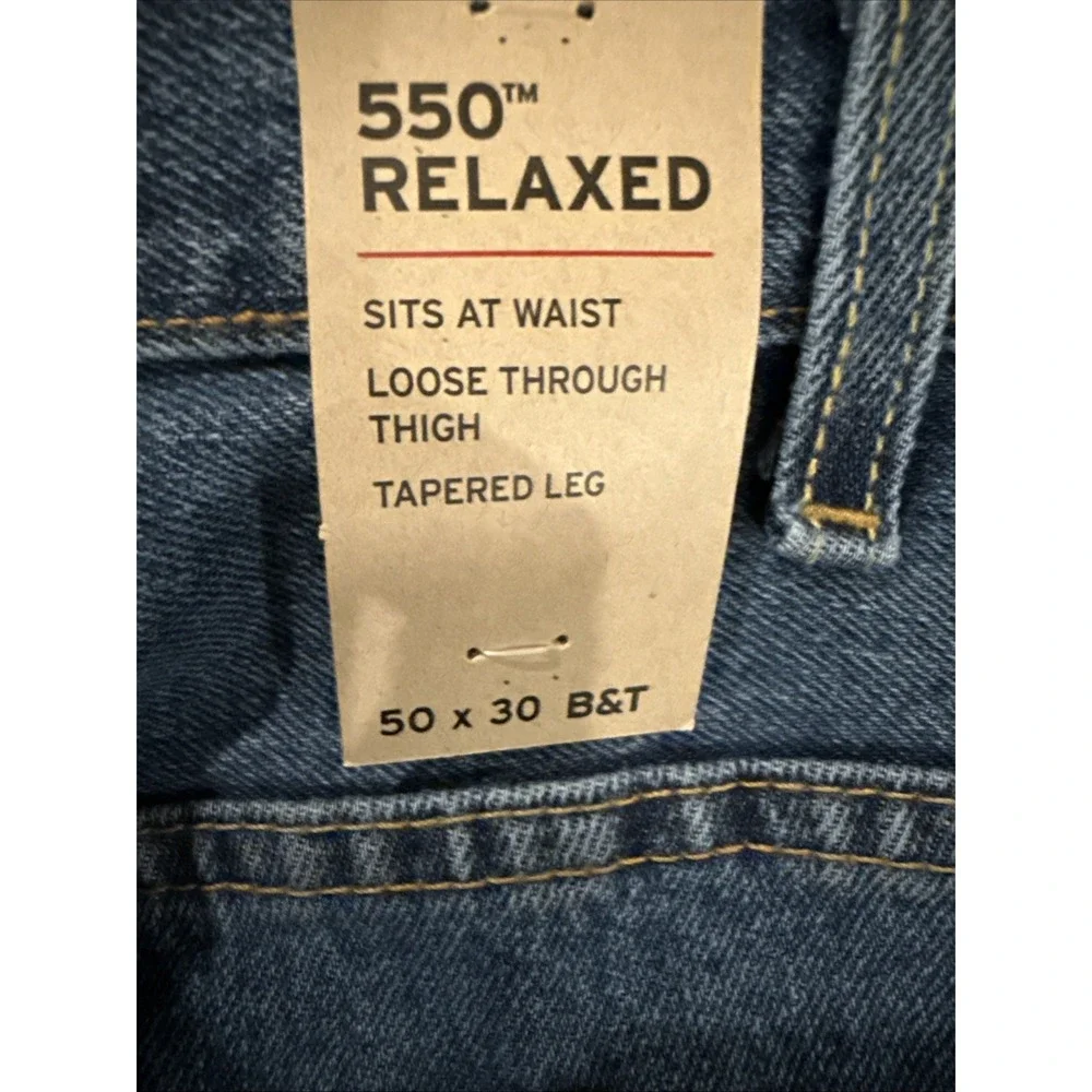 Levi's 550 Relaxed Fit Tapered Leg Medium Wash‎ Blue Jeans Size 50x30, NWT